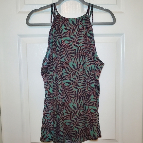 41 Hawthorn Green Leaf Print Top Sz L - Picture 4 of 7